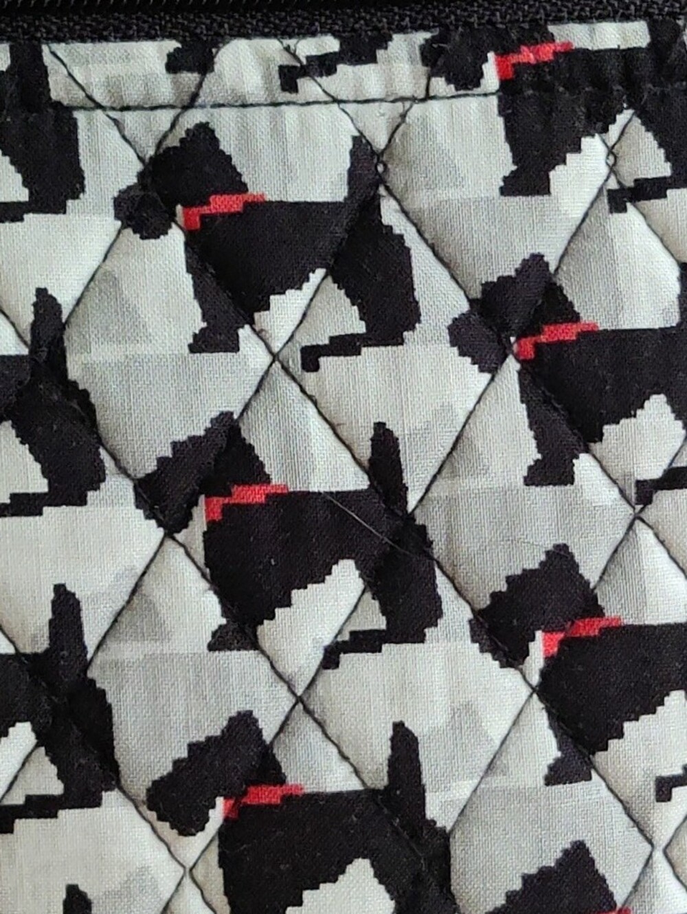 Vera Bradley Black & White Quilted Crossbody Bag with Scottie Dogs